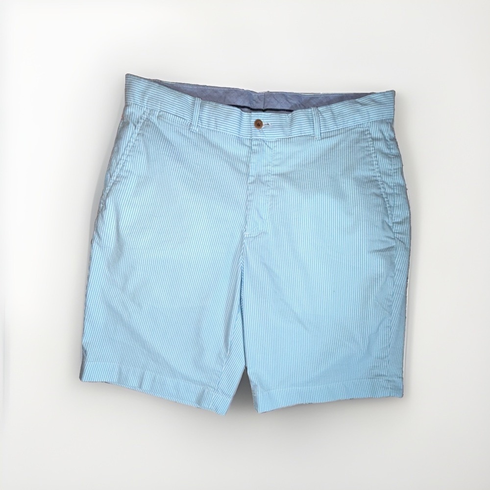 Polo Ralph Lauren Golf Chino Shorts Men's Size 32 Blue White Stripes 9" Inseam